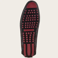 Men Cuadra Loafers & Driving Shoes-Genuine Stingray Embroidered Black Leather Driver