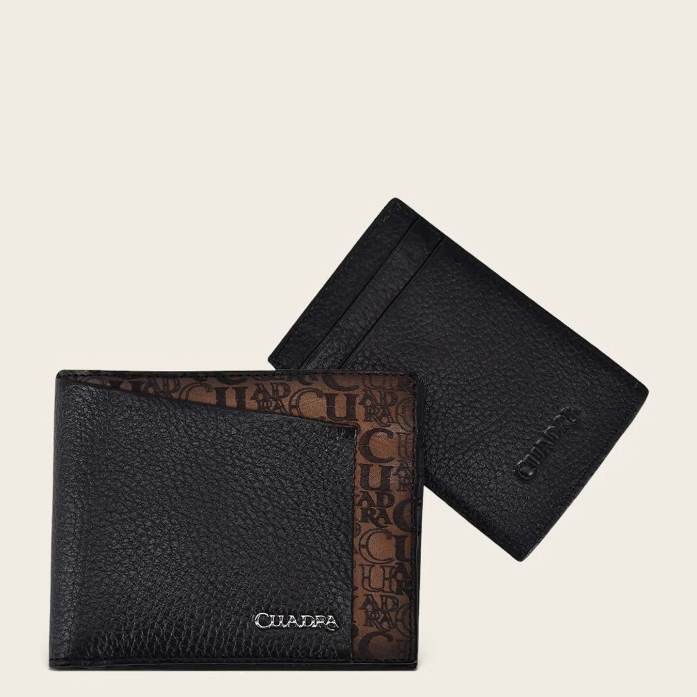 Men Cuadra Wallets-Handmade Bifold Black Leather Wallet