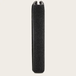 Men Cuadra Wallets-Handmade Black Bifold Leather Cardholder