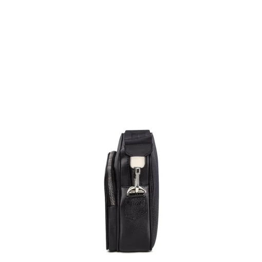 Men Cuadra Handbags-Handmade Black Exotic Leather Shoulder Bag
