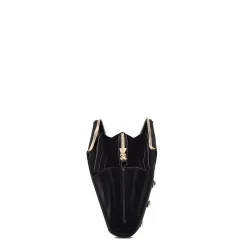 Women Cuadra Wallets-Handmade Black Stingray Leather Bifold Wallet
