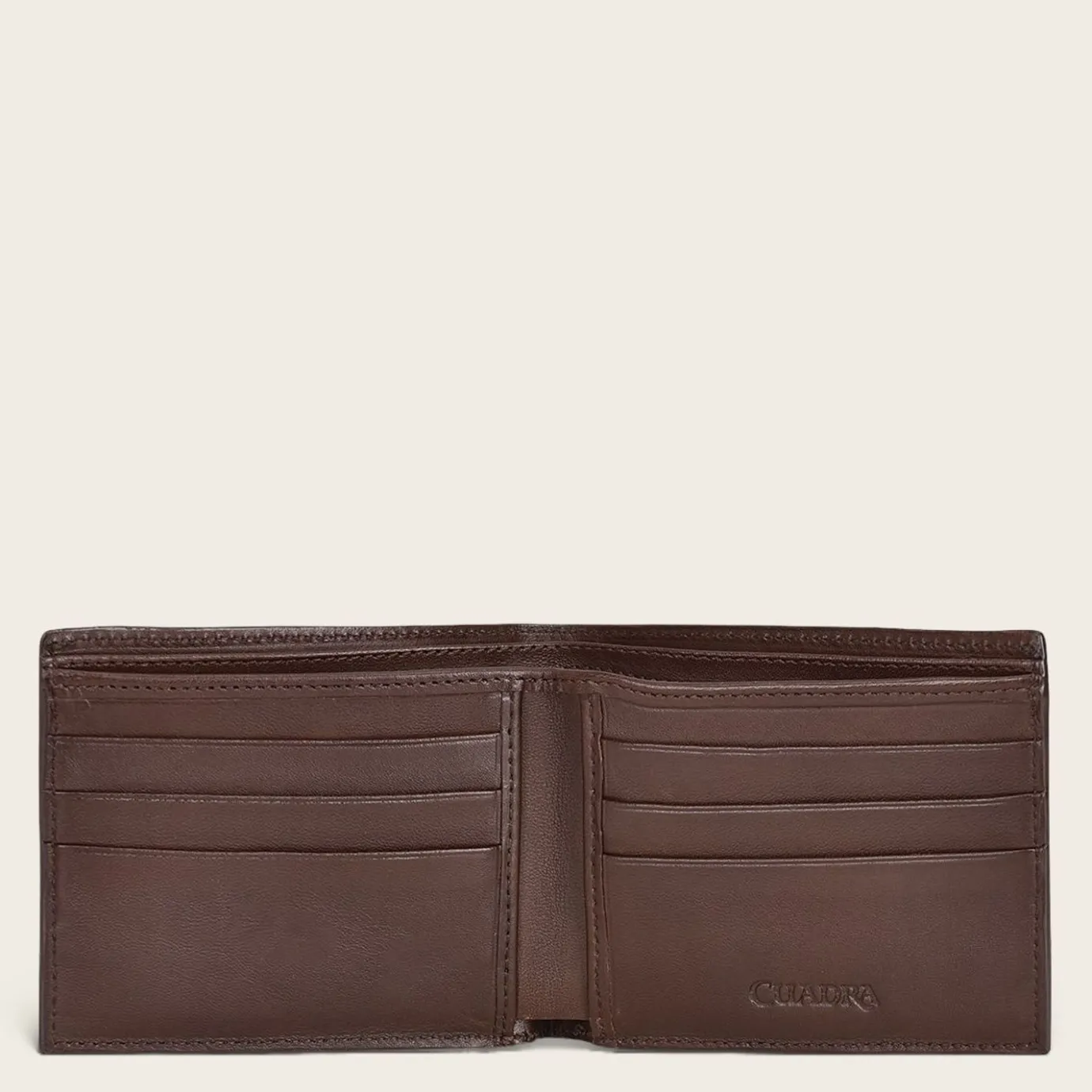 Men Cuadra Wallets-Handmade Brown Exotic Ostrich Leg Leather Bifold Wallet