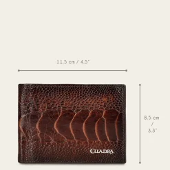 Men Cuadra Wallets-Handmade Brown Exotic Ostrich Leg Leather Bifold Wallet