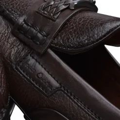 Men Cuadra Loafers & Driving Shoes-Hand-Made Brown Leather Driver