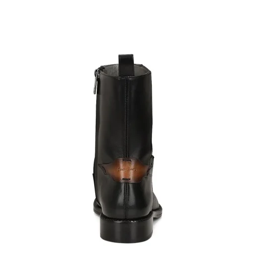 Men Cuadra Urban & Casual Boots-Hand-Painted Black Deer Leather Boot
