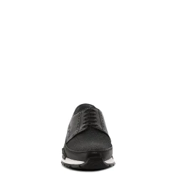 Men Cuadra Sneakers-Hand-Painted Black Exotic Leather Sneakers