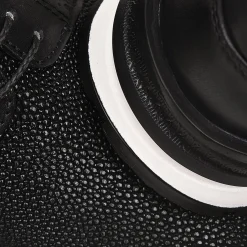 Men Cuadra Sneakers-Hand-Painted Black Exotic Leather Sneakers