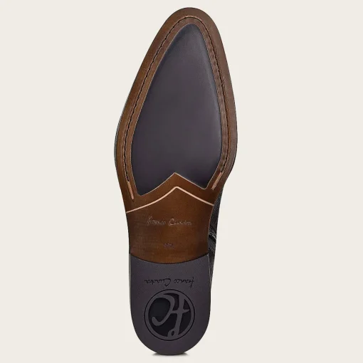 Men Cuadra Dress Boots-Hand-Painted Black Leather Boot