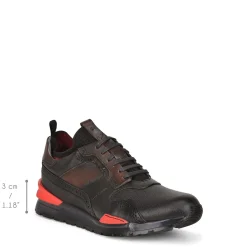 Men Cuadra Sneakers-Hand-Painted Black Leather Sneakers