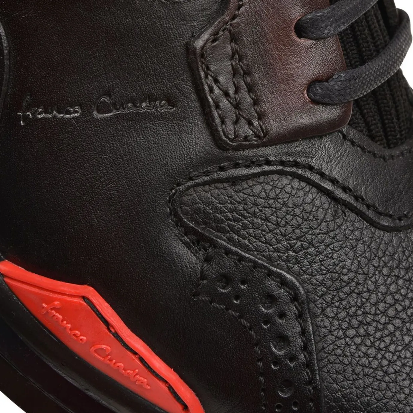 Men Cuadra Sneakers-Hand-Painted Black Leather Sneakers