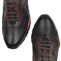 Men Cuadra Sneakers-Hand-Painted Black Leather Sneakers