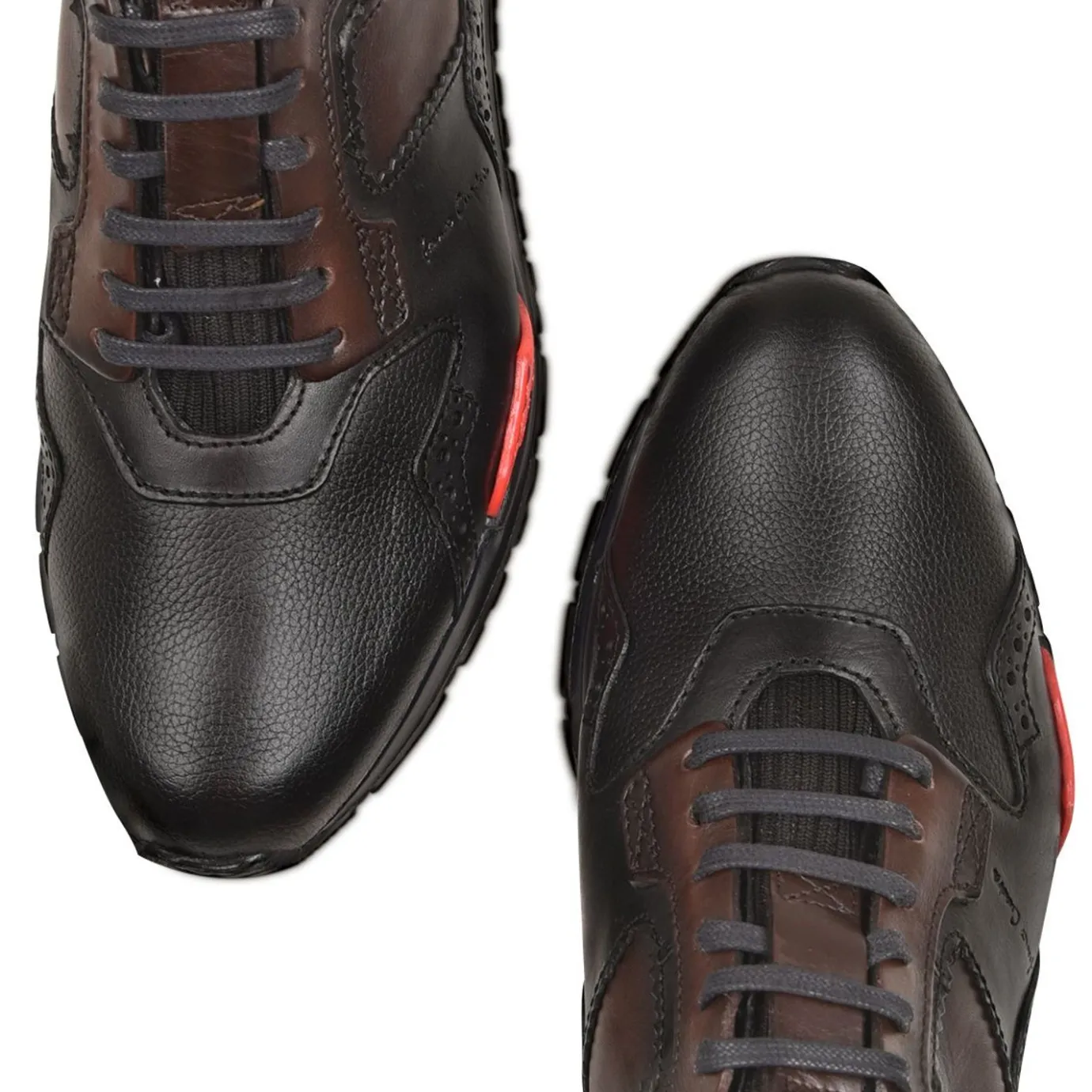 Men Cuadra Sneakers-Hand-Painted Black Leather Sneakers