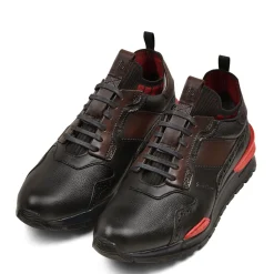 Men Cuadra Sneakers-Hand-Painted Black Leather Sneakers