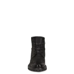 Men Cuadra Dress Boots-Hand-Painted Black Shark Leather Ankle Boots By Franco