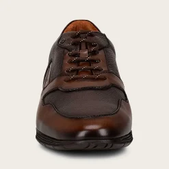 Men Cuadra Sneakers-Hand-Painted Brown Bristol Leather Sneakers