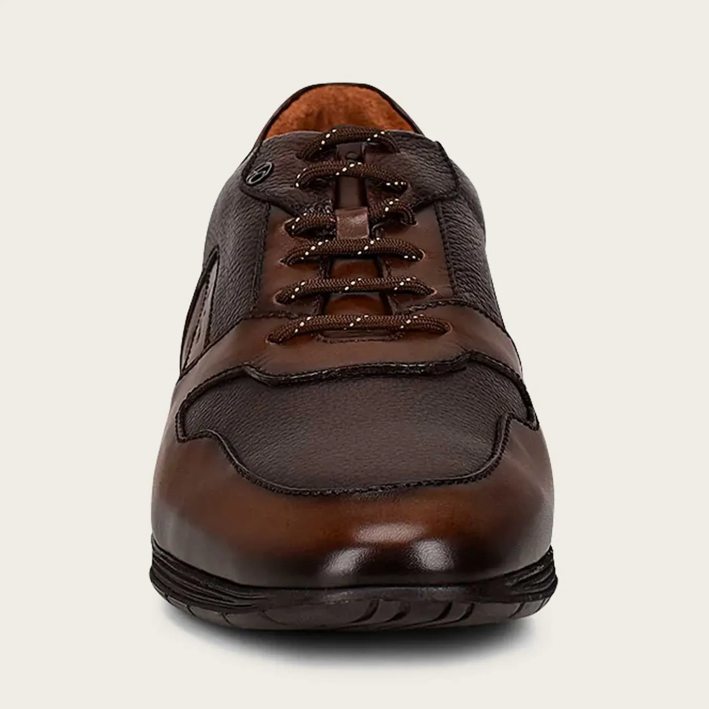 Men Cuadra Sneakers-Hand-Painted Brown Bristol Leather Sneakers
