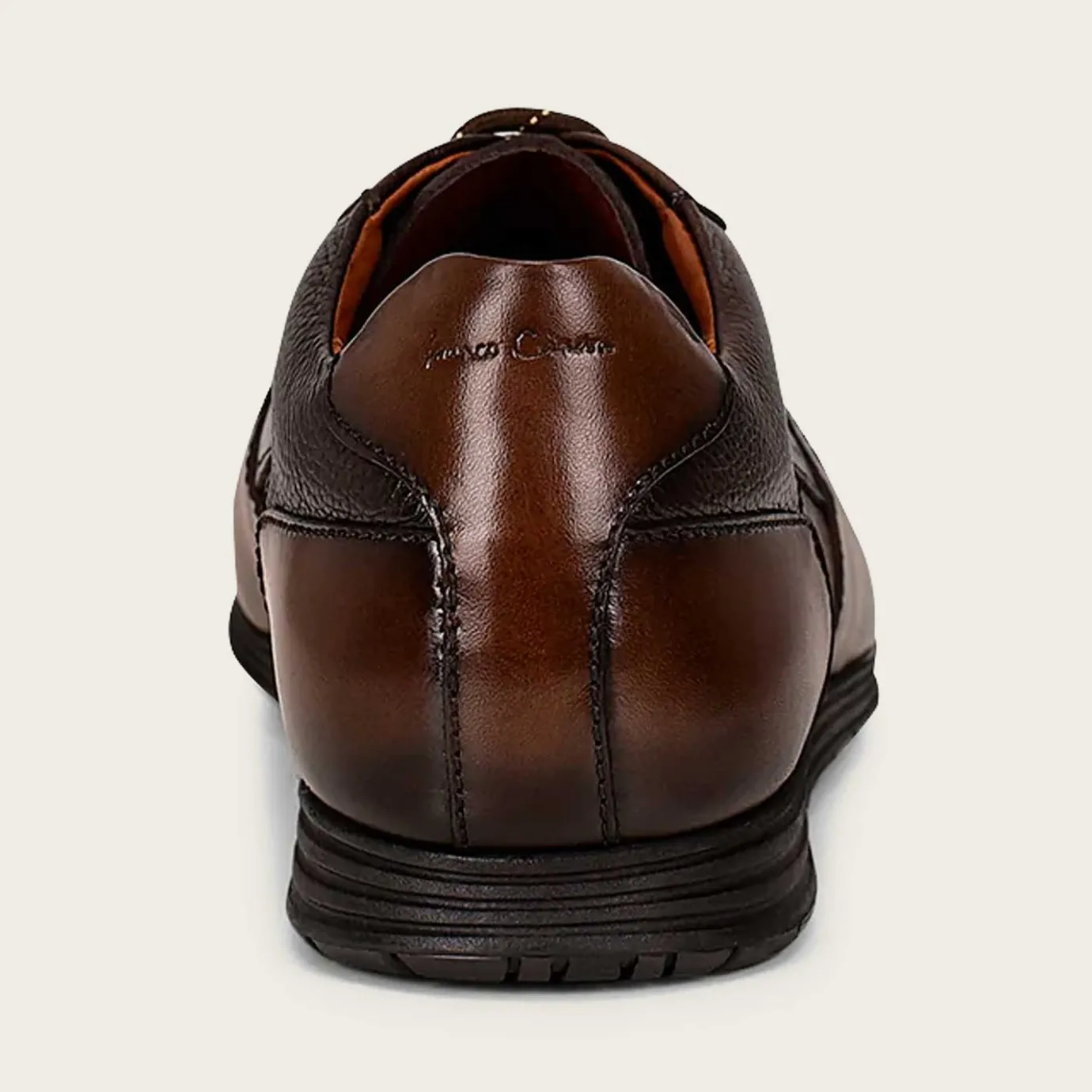 Men Cuadra Sneakers-Hand-Painted Brown Bristol Leather Sneakers