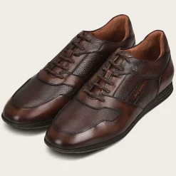 Men Cuadra Sneakers-Hand-Painted Brown Bristol Leather Sneakers