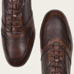 Men Cuadra Sneakers-Hand-Painted Brown Bristol Leather Sneakers