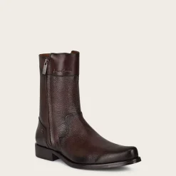Men Cuadra Urban & Casual Boots-Hand-Painted Dark Brown Leather Boots By Franco