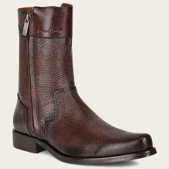 Men Cuadra Urban & Casual Boots-Hand-Painted Dark Brown Leather Boots By Franco