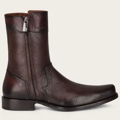 Men Cuadra Urban & Casual Boots-Hand-Painted Dark Brown Leather Boots By Franco