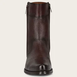 Men Cuadra Urban & Casual Boots-Hand-Painted Dark Brown Leather Boots By Franco