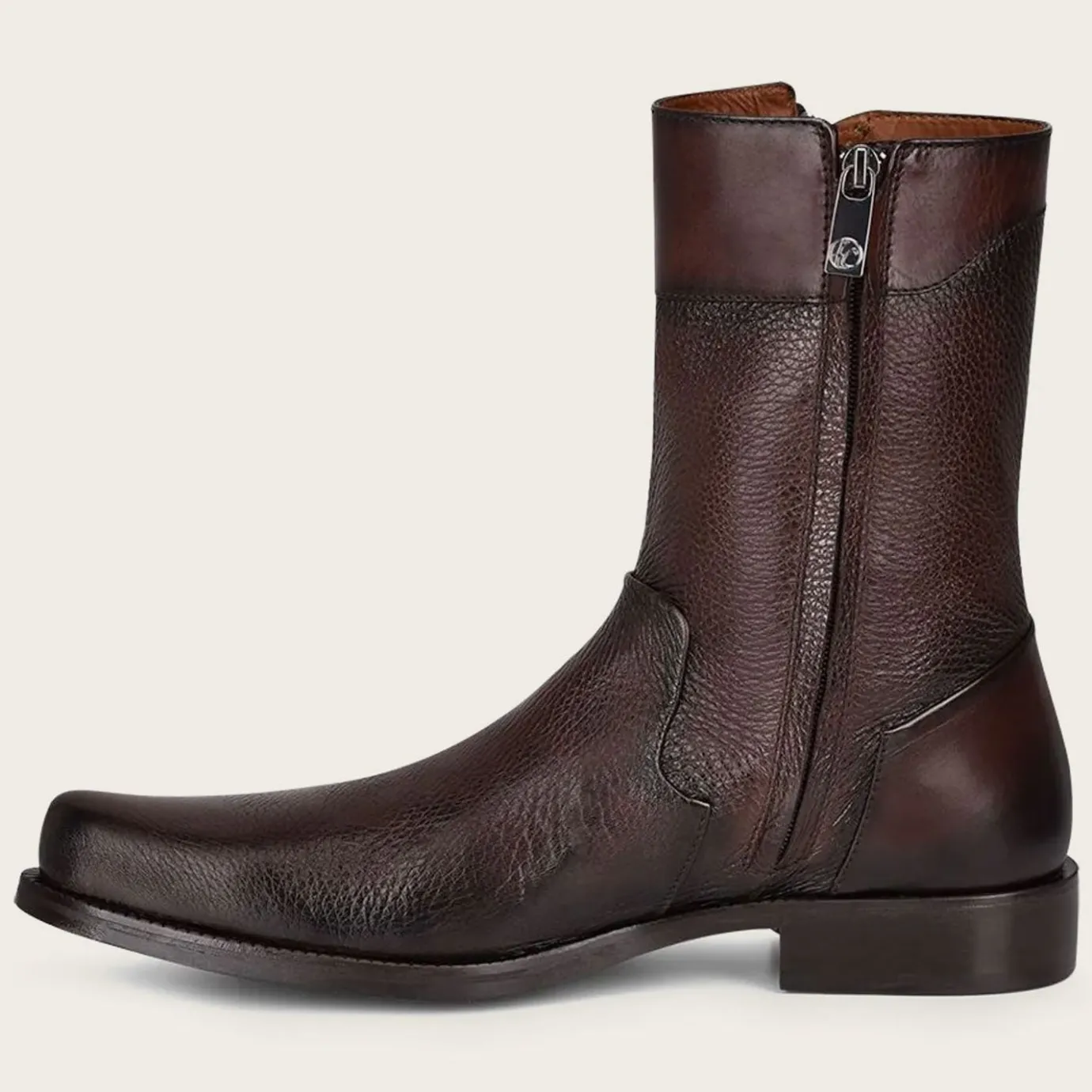 Men Cuadra Urban & Casual Boots-Hand-Painted Dark Brown Leather Boots By Franco