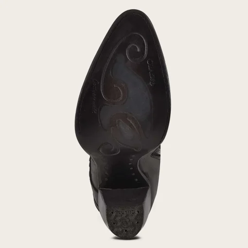 Women Cuadra Ankle Boots & Booties-Hand-Painted Exotic Black Stingray Leather Bootie