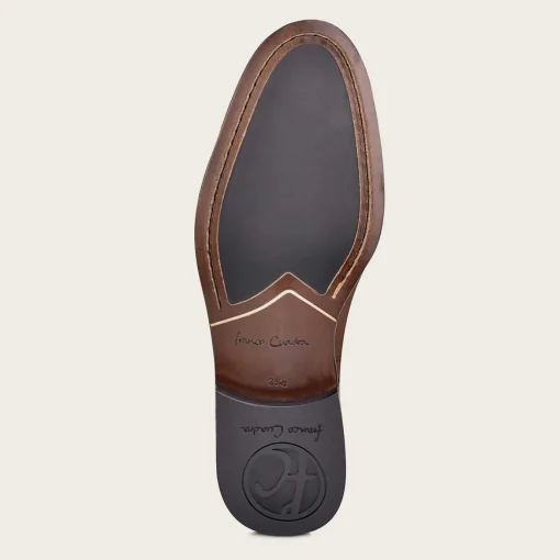 Men Cuadra Dress Boots-Hand-Painted Honey Leather Boot With Handwoven Application