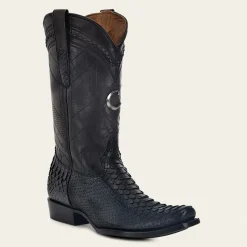 Men Cuadra Western Boots-Hand-Painted Traditional Blue Python Leather Boot