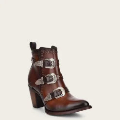Women Cuadra Ankle Boots & Booties-Handwoven Brown Leather Bootie