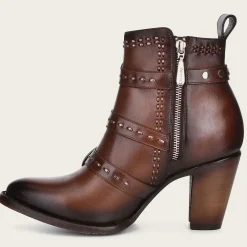 Women Cuadra Ankle Boots & Booties-Handwoven Brown Leather Bootie