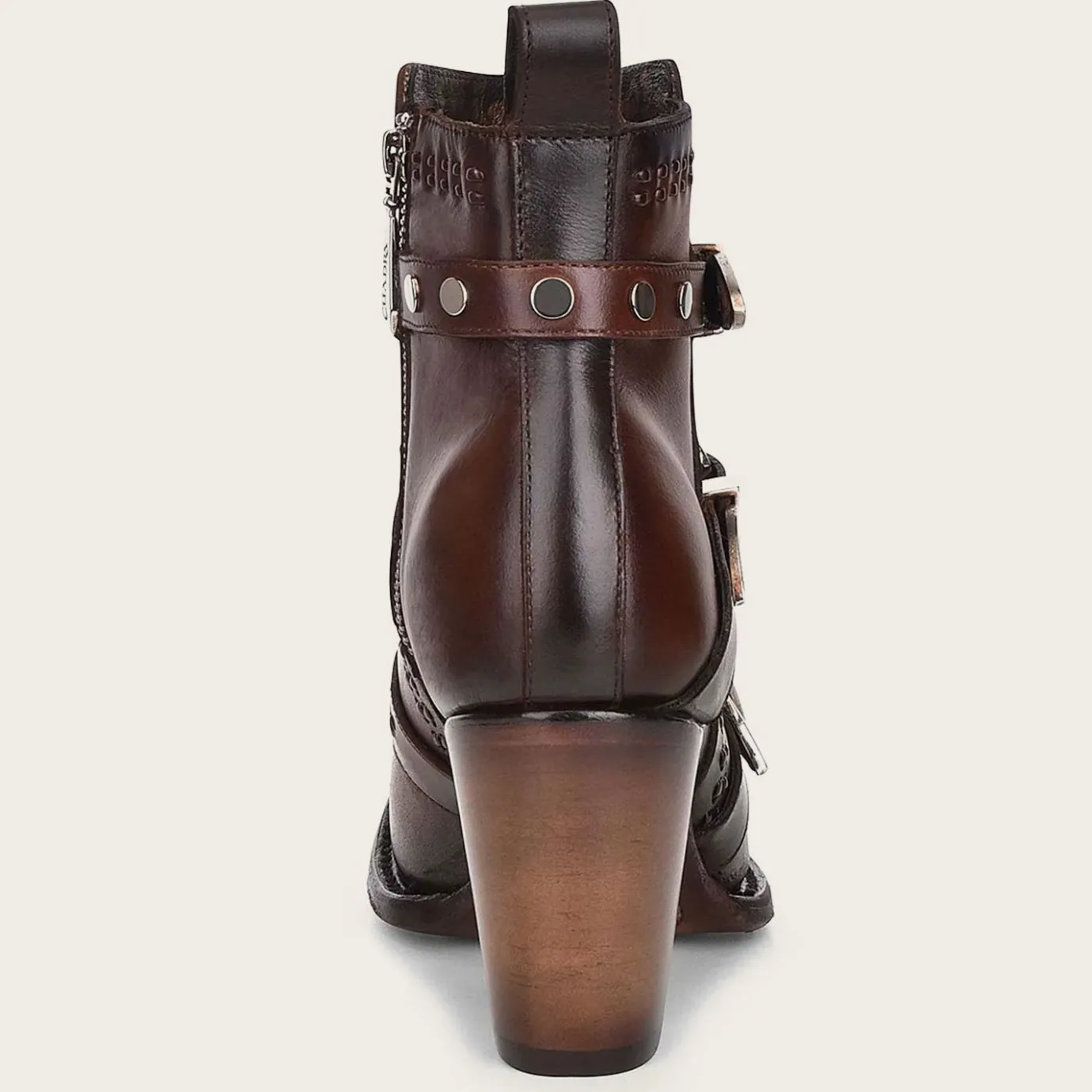 Women Cuadra Ankle Boots & Booties-Handwoven Brown Leather Bootie