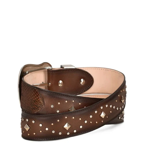 Women Cuadra Belts-Handwoven Honey Exotic Leather Cowgirl Belt