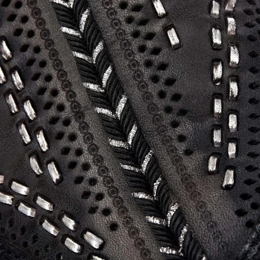 Women Cuadra Tall & Knee-High Boots-High Black Exotic Leather Boot With Different Textures