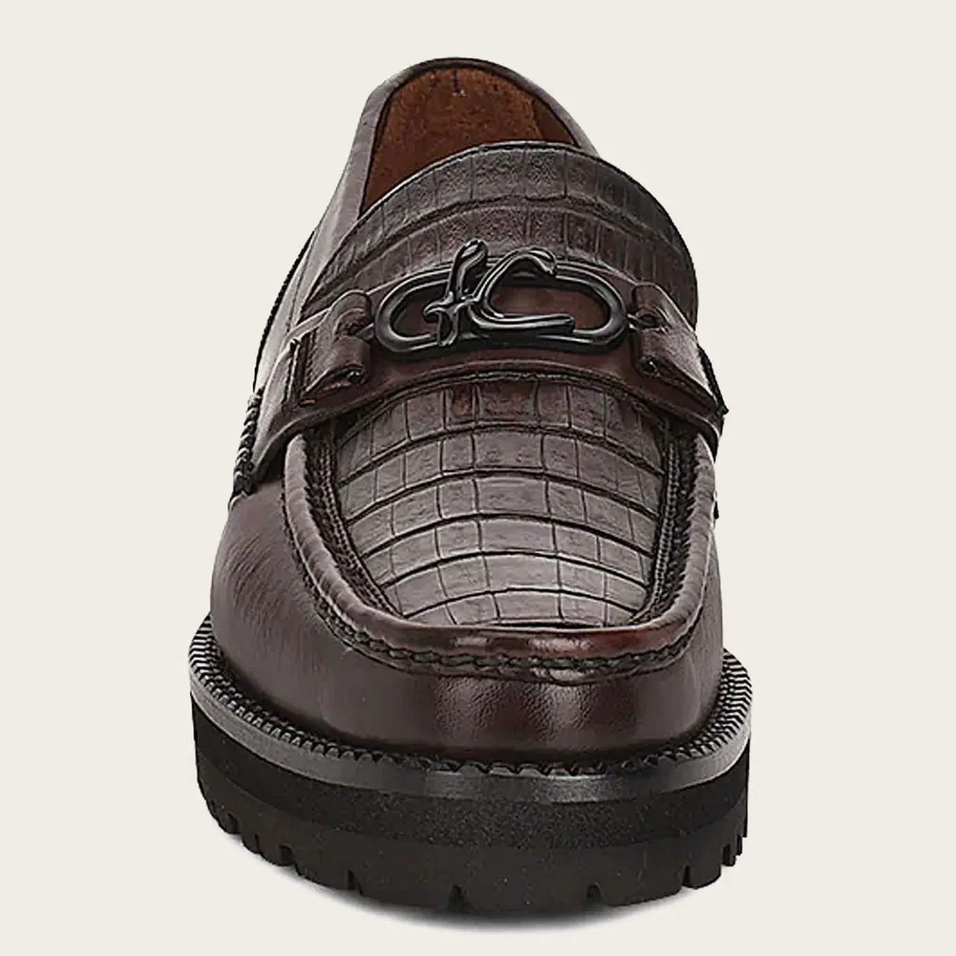 Men Cuadra Loafers & Driving Shoes-Men Loafer Shoe In Brown Genuine Cayman Leather