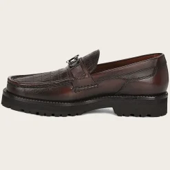 Men Cuadra Loafers & Driving Shoes-Men Loafer Shoe In Brown Genuine Cayman Leather