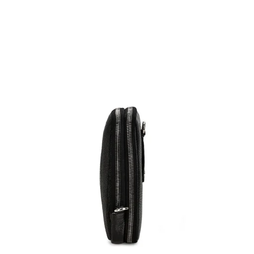 Men Cuadra Handbags-Mens Black Exotic Leather Cross Bag