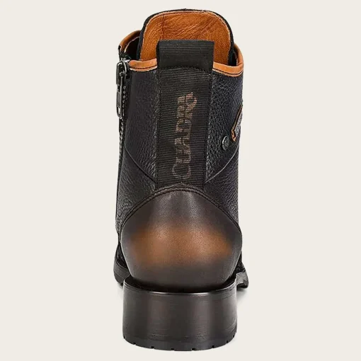 Men Cuadra Urban & Casual Boots-Mens Leather Ankle Boots Black Poisson Leather