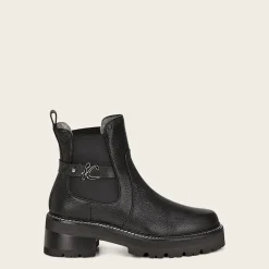 Women Cuadra Ankle Boots & Booties-Urban Black Leather Deer Bootie