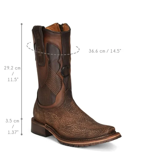 Men Cuadra Urban & Casual Boots-Urban Brown Genuine Shark Leather Boot